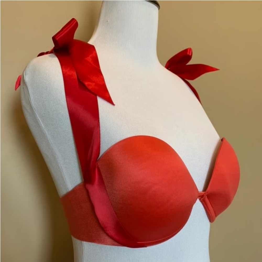 Victoria's Secret Vibrant Coral and Red Bra 32C - Picture 1 of 8